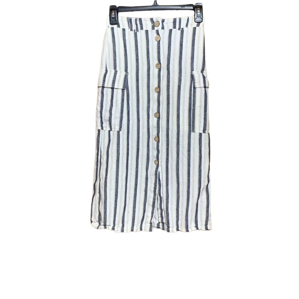 Striped Button-Down Skirt Women’s Love Tree Size Small